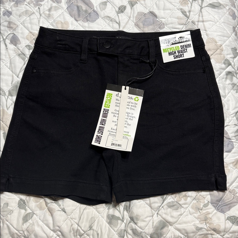 d. jeans Black High Waist Denim Shorts